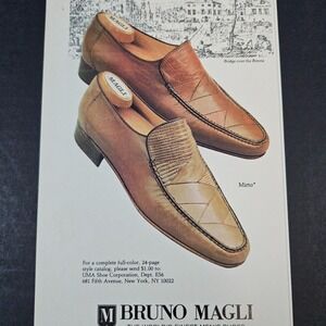 1983 Bruno Magli Mirto Men's Dress Shoes Vintage Print Ad Bridge Over The Brenta